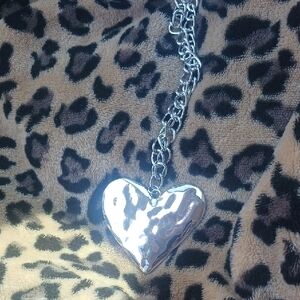 Silver Heart Pendant Necklace - Women's Jewelry